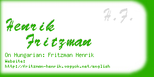 henrik fritzman business card